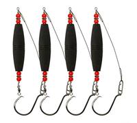 Catfish Galleggiante Rig con sonagli e ganci in acciaio ad alto tenore di carbonio, set da pesca 4 pezzi (nero)