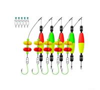 Catfish Rigs con sonaglio e meccanismo galleggiante 5pcs 6/0 8/0 10/0 Circle Hook Set per migliorare i rapporti di collegamento in acqua corrente e ferma (6/0 #)