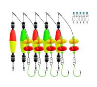 Catfish Rigs con sonaglio e meccanismo galleggiante 5pcs 6/0 8/0 10/0 Circle Hook Set per migliorare i rapporti di collegamento in acqua corrente e ferma (10/0 #)