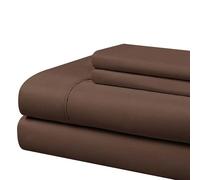 Cathay Home 108145 Set Lenzuola, Microfibra, Marrone, Queen, 3 unità