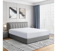 Cathay Home 14" Fitted Sheet Lenzuolo con Angoli, Poliestere, Bianco, Queen Size