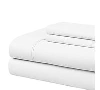 Cathay Home 90 gsm Solid Sheet Set, California King, Nero, White, Completo