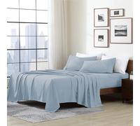 Cathay Home Essentials - Set di lenzuola in microfibra spazzolata ultra morbida, ipoallergenica, resistente alle pieghe, colore: Blu nebbia, California King