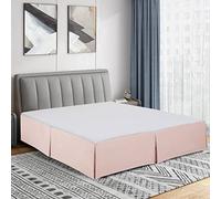 Cathay Home - Gonna da letto doppia in microfibra spazzolata plissettata, ultra morbida, resistente allo sbiadimento e alle rughe - Blush, Queen