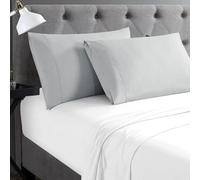 Cathay Home Hospitality - Set di 2 federe standard in microfibra spazzolata ultra morbida, resistente alle pieghe e allo sbiadimento, colore: grigio chiaro, standard (50,8 x 76,2 cm)