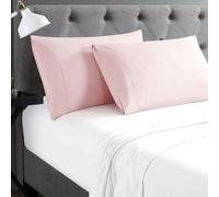 Cathay Home Hospitality - Set di 2 federe standard in microfibra spazzolata ultra morbida, resistente alle pieghe e allo sbiadimento, colore: rosa cipria, standard (50,8 x 76,2 cm)