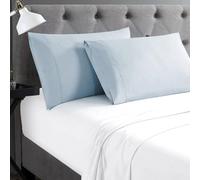 Cathay Home Hospitality - Set di 2 federe standard in microfibra spazzolata ultra morbida, resistente alle pieghe e allo sbiadimento, colore: blu nebbia, standard (50,8 x 76,2 cm)