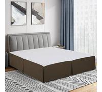 Cathay Home - Mantovana da letto in microfibra spazzolata, plissettata, ultra morbida, resistente allo sbiadimento e alle pieghe, color cioccolato, completa