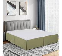 Cathay Home - Mantovana giroletto a pieghe in microfibra spazzolata, facile da infilare, ultra morbida, resistente allo sbiadimento e alle pieghe, colore: verde salvia, per letto singolo