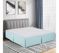Cathay Home, Mantovana giroletto a pieghe in microfibra spazzolata, facile da infilare, ultra morbida, resistente allo sbiadimento e alle pieghe, color verde acqua, per letto king size