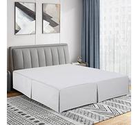 Cathay Home - Mantovana giroletto a pieghe in microfibra spazzolata, facile da infilare, ultra morbida, resistente allo sbiadimento e alle pieghe, colore: bianco, per letto a una piazza e mezzo