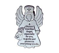 Cathedral Art (Abbey & CA Gift athedral Art Silver Guardian Angels at Work And Play Sun Visor Clip, Infermiera, Peltro, Argento