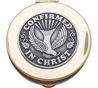 Cathedral Art (Abbey & CA Gift Confirmation Rosary Keepsake Box Scatola del Rosario, Metallo, Oro, 2.25 x 2.5 x 1 Inches