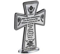 Cathedral Art (Abbey & CA Gift First Holy Communion Standing Message Cross, 3-inch Croce per la Prima Comunione in Piedi, 7,6 cm, Peltro, 5.7L x 3.8W cm
