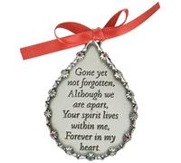 Cathedral Art (Abbey & CA Gift Yet Teardrop Memorial Ornament, Raso, Gone Not Forgotten, 12,7 x 2 3/4"