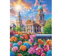 Cathedral in A Blooming Flower Garden Rompicapo 300 Pezzi Per Professionisti Scenery Science Fiction Cartone Rigido Incastro Preciso Per Esercizio Mentale Da Passatempo Qualità Museale Edizione Esclu