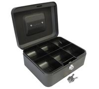 Cathedral Products Cassetta portavalori con serratura a chiave, con 6 scomparti, 20,3 cm, colore: nero