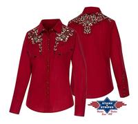 Catherine Camicetta Rosso Fucsia Western Paese Stars And Stripes da Donna
