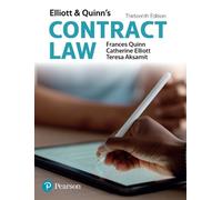 Catherine Elliott Frances Quinn Teresa Aksamit Contract Law (Tascabile)