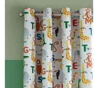 Catherine Lansfield Animal Magic, tende con occhielli, completamente reversibile, 168 x 183 cm, due pannelli, colore naturale