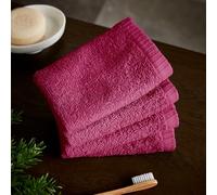 Catherine Lansfield Asciugamani viso in cotone ad asciugatura rapida, 30 x 30 cm, confezione da 4 pezzi, rosa acceso