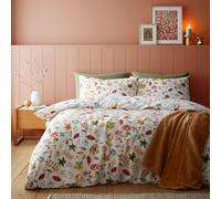 Catherine Lansfield Autumn Pumpkins - Set copripiumino matrimoniale reversibile con federe, colore: arancione