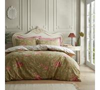Catherine Lansfield Bridgerton Penelope - Set copripiumino reversibile con federe, motivo floreale, per letto super king, colore: verde