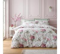 Catherine Lansfield Bridgerton Penelope - Set copripiumino reversibile con federe, motivo floreale, per letto super king, colore: panna