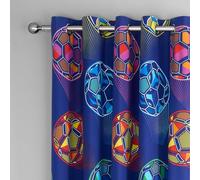 Catherine Lansfield Bright Football - Tende double-face con occhielli, 168 x 183 cm, 2 pannelli, colore: blu navy
