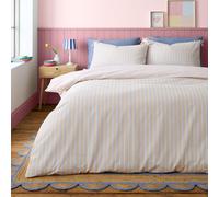 Catherine Lansfield Brighton - Set copripiumino e federe per letto king size, motivo a strisce, colore: pastello