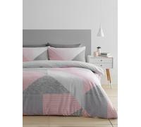 Catherine Lansfield Larsson Geo - Set copripiumino per letto singolo, colore: rosa