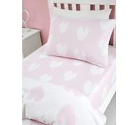 Catherine Lansfield Catherine Lansfield Lenzuolo con angoli supersoft 100% in cotone spazzolato con cuori rosa