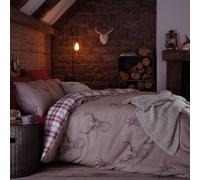 Catherine Lansfield Cervo Tartan Set Copripiumino Reversibile - Doppio & King