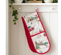 Catherine Lansfield Christmas Town - Guanto da forno doppio in cotone, colore: Naturale