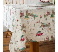 Catherine Lansfield Christmas Town - Tovaglia in cotone, 137 x 229 cm, colore: Naturale