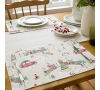 Catherine Lansfield Christmas Town - Tovagliette da pranzo in cotone, 30 x 46 cm, confezione da 4, colore: naturale
