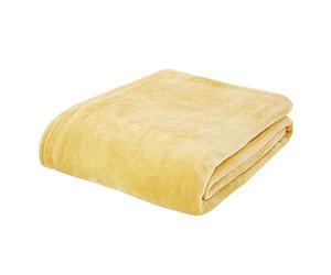 Catherine Lansfield Coperta extra large Raschel Velvet Touch 200 x 240 cm, colore: giallo ocra