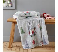 Catherine Lansfield Coperta in pile con gnomi natalizi, 130 x 170 cm, colore: grigio