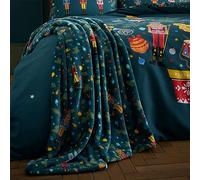 Catherine Lansfield Coperta natalizia in pile con schiaccianoci, 130 x 170 cm, colore: verde