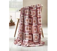 Catherine Lansfield Coperta stampata all'uncinetto Catherine Lansfield Plaid rosa