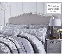 Catherine Lansfield, coppia di cuscini damascati in jacquard, argento