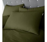 Catherine Lansfield Coppia di federe standard in cotone spazzolato, con chiusura a busta, colore: verde