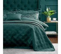 Catherine Lansfield Copriletto trapuntato Art Deco Pearl 220 x 230 cm, verde acqua