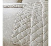 Catherine Lansfield Copriletto trapuntato con foglie, 240 x 260 cm, colore: oro champagne