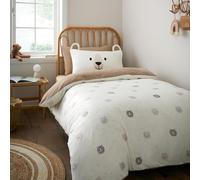 Catherine Lansfield Cosy Bear So Soft, set copripiumino matrimoniale con federe, naturale