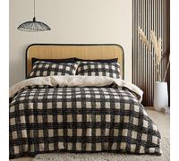Catherine Lansfield Cosy Borg Sherpa - Set copripiumino king size con federe, colore: naturale
