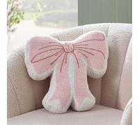 Catherine Lansfield Cuscino a forma di fiocco bouclé 3D, rosa