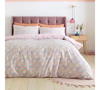 Catherine Lansfield Darcy, set copripiumino reversibile con federe, motivo floreale, per letto super king size, rosa