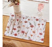 Catherine Lansfield Dining Harvest Flowers - Tovaglietta all'americana in cotone, 30 x 46 cm, colore: Naturale