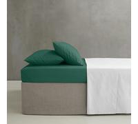 Catherine Lansfield Easy Iron - Lenzuolo con angoli, in percalle pettinato, extra profondo, per letto matrimoniale, colore: verde scuro